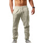 Pantaloni estivi da uomo in lino oversize a gamba larga