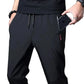 Pantaloni casual da uomo a gamba dritta, taglio slim, con elastico in vita