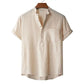 Men's Summer Linen T-shirt Beach Style Short
