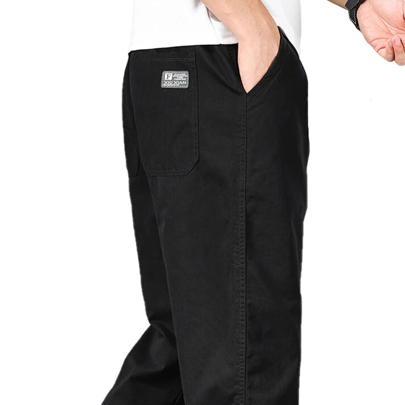 Pantaloni casual da uomo, taglia grande, vestibilità ampia