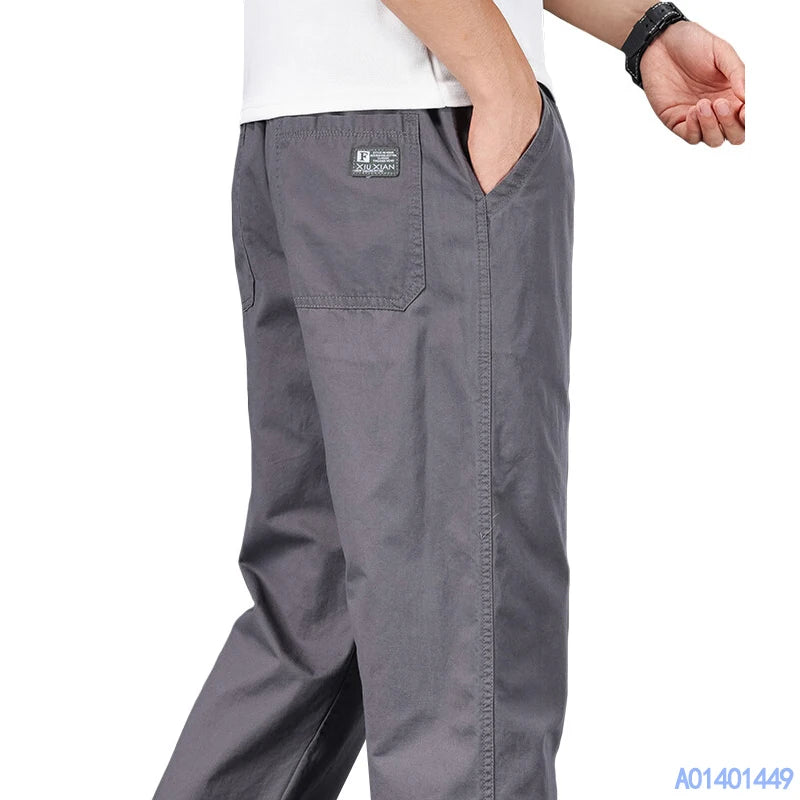 Pantaloni casual da uomo, taglia grande, vestibilità ampia