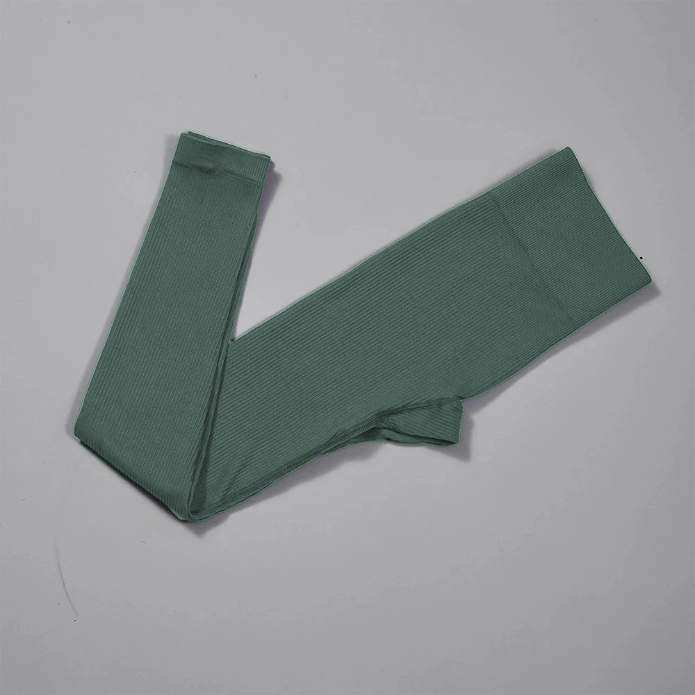 Leggings da yoga a coste per donna, vita alta, palestra e sport