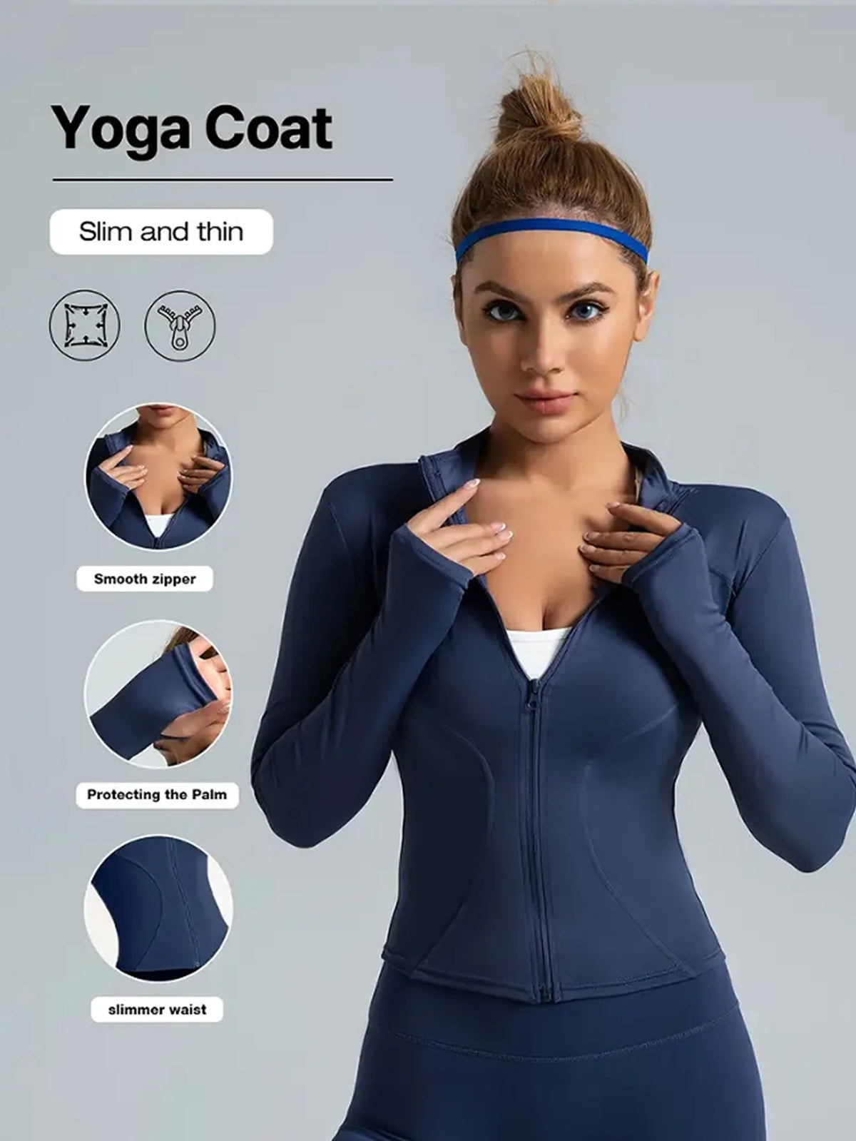 Giacca da fitness, top da donna aderente ad asciugatura rapida