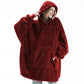 Coperta con cappuccio in pile reversibile da donna per l'inverno