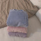 Set pigiama da donna in pile spesso e caldo, pigiama invernale casual a tinta unita con top