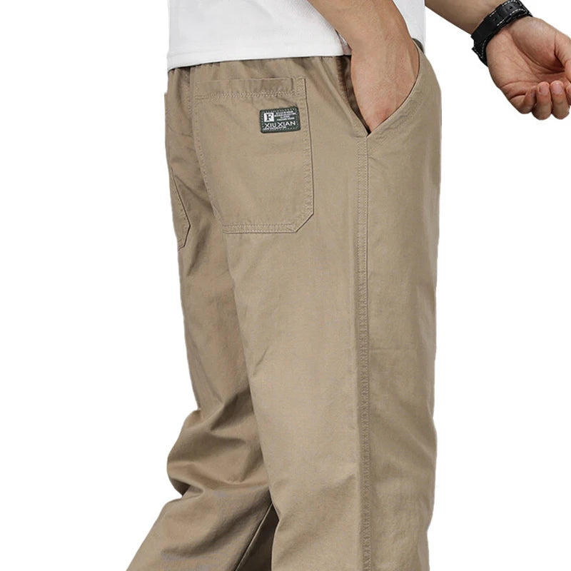 Pantaloni casual da uomo, taglia grande, vestibilità ampia