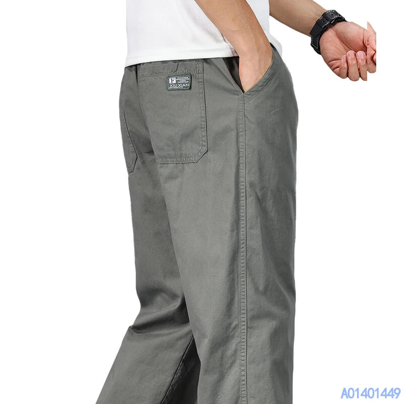 Pantaloni casual da uomo, taglia grande, vestibilità ampia