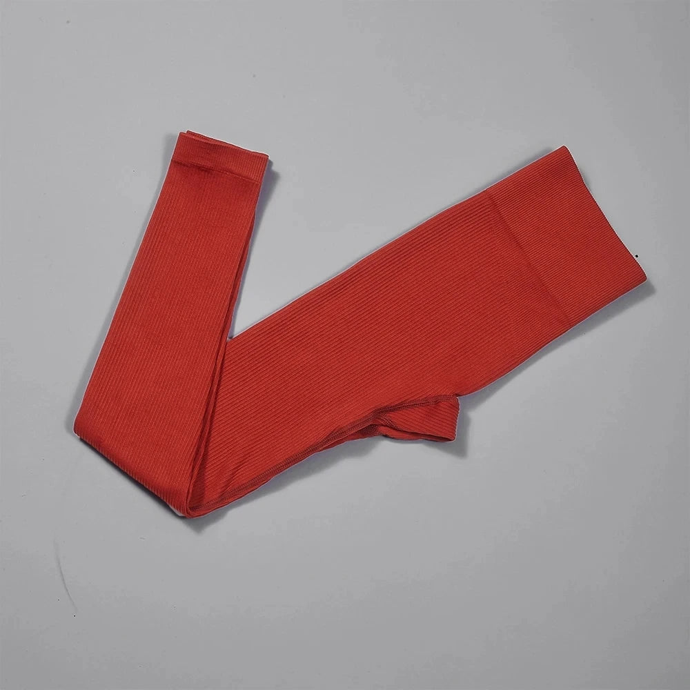 Leggings da yoga a coste per donna, vita alta, palestra e sport