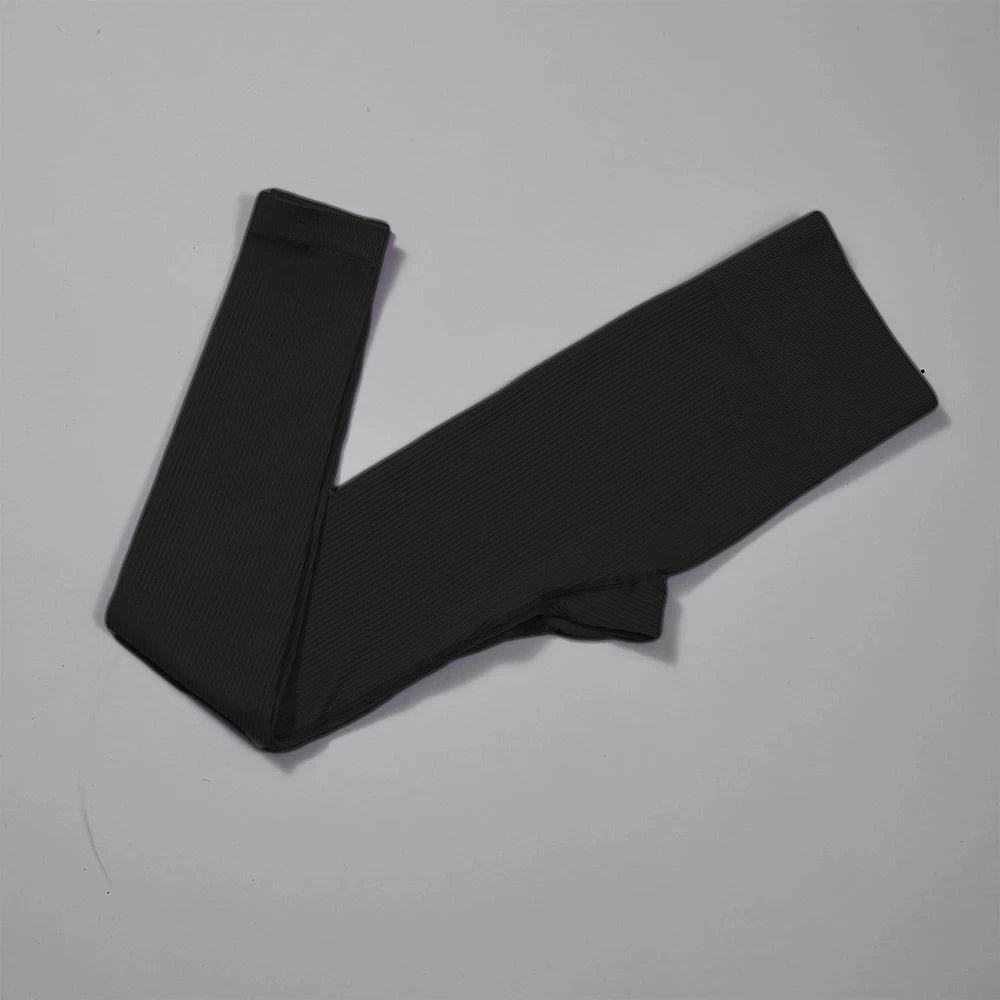 Leggings da yoga a coste per donna, vita alta, palestra e sport
