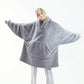 Coperta con cappuccio in pile reversibile da donna per l'inverno